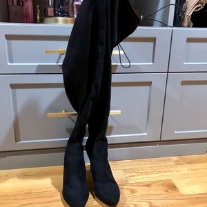 Express Over The Knee Boots. Size 8. Black suede.